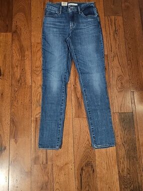 Womens High Rise Skinny Slim Fit Blue Jeans